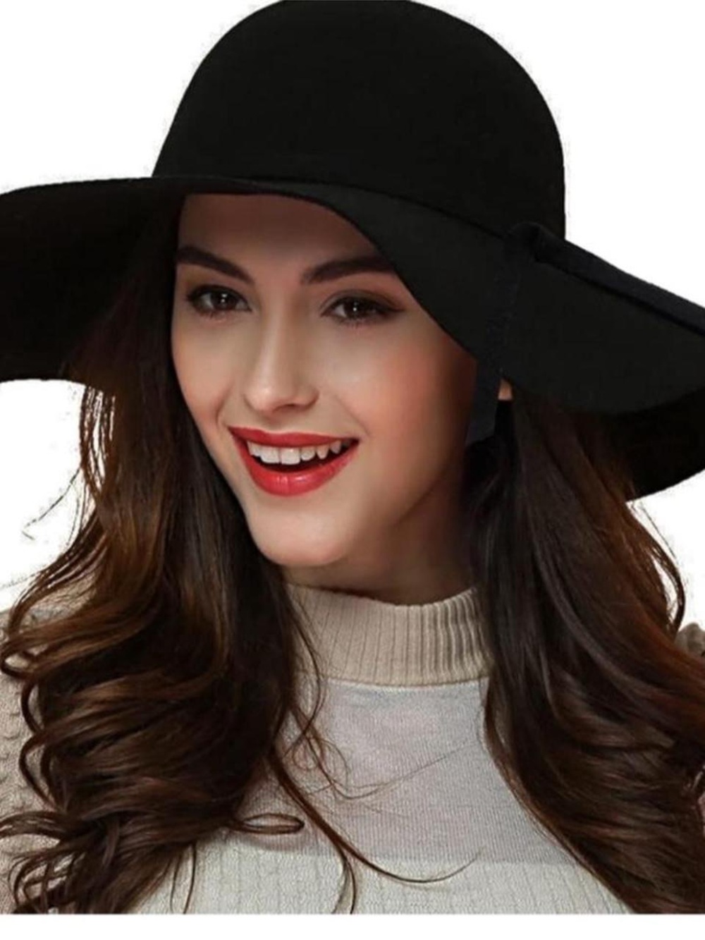 Altar'd State Black Wide-Brim Floppy Hat
